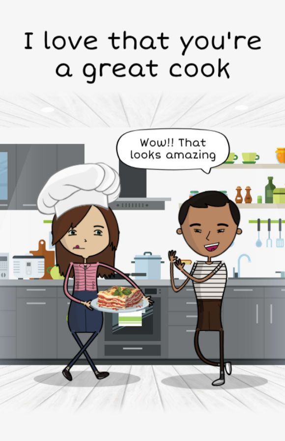 page: i love that you're a great cook